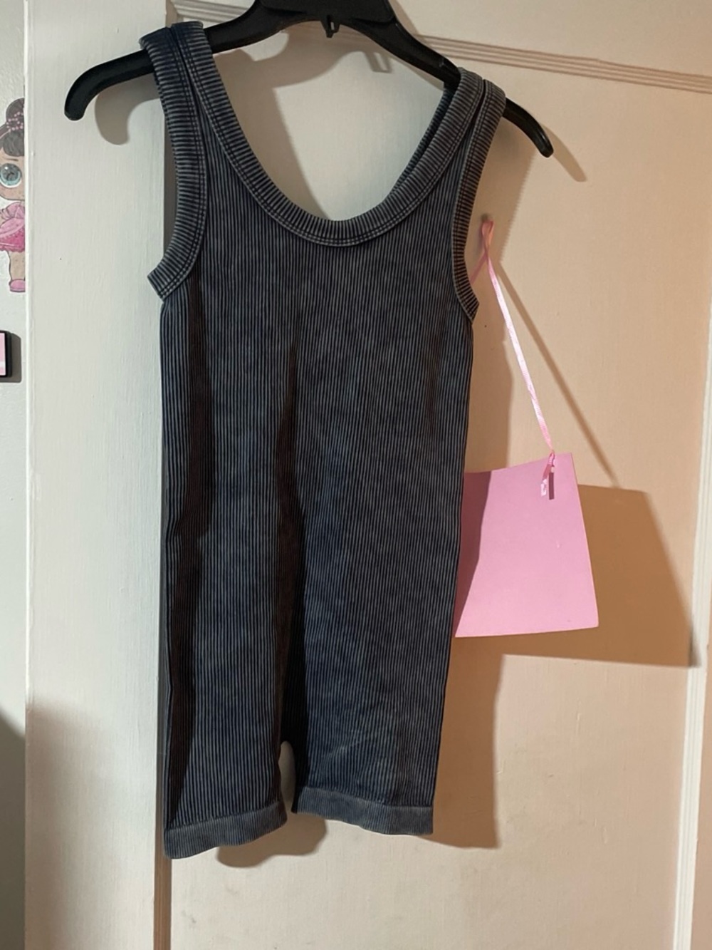 Classic Ribbed Small/medium womens One-Piece Romper in Charcoal